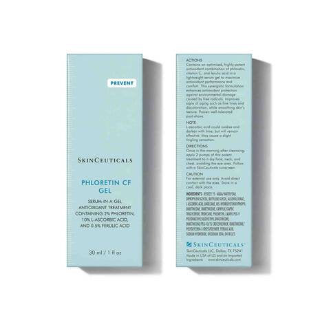Open skincare product packaging with text on a white background
