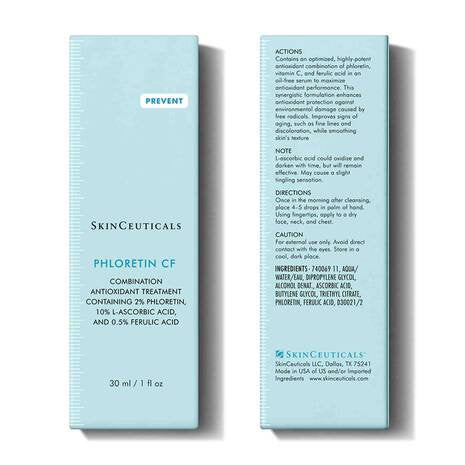 Two blue boxes of SkinCeuticals Phloretin CF treatment on a white background