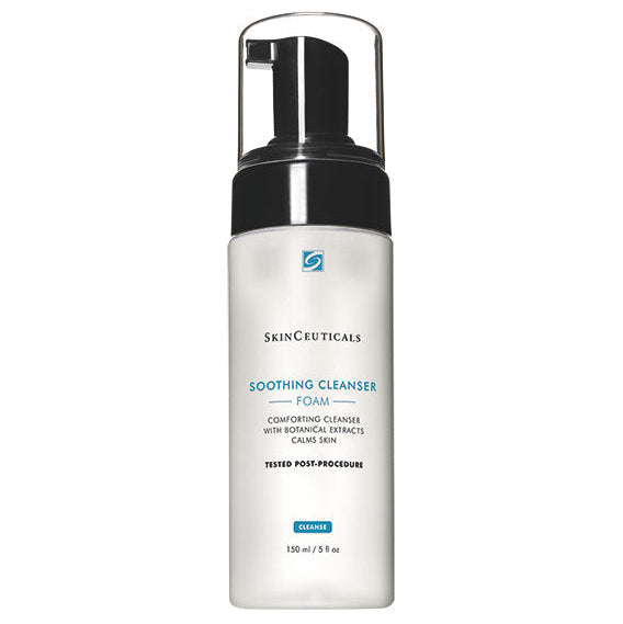 Skinceuticals Soothing Cleanser foam bottle on a white background