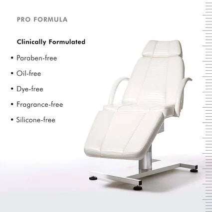 White medical examination table with 'Pro Formula' text and features listed on a white background